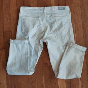 AG Jeans Adriano Goldschmied The Stilt Roll-up Cigarette Crop White Low Rise 29R